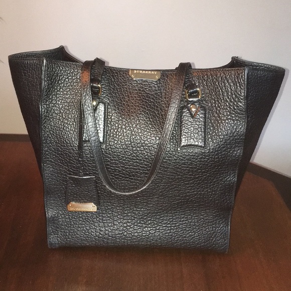 Burberry pebbled leather tote Clearance